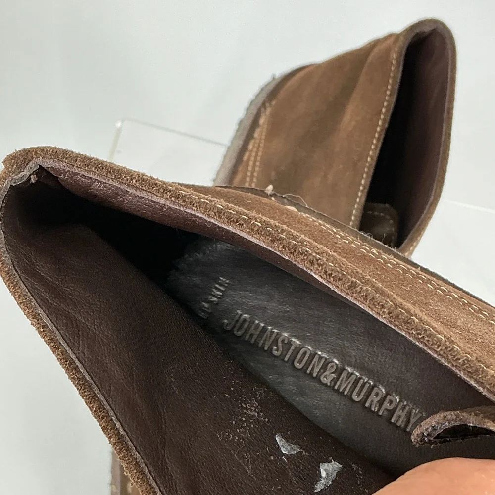 Johnston & Murphy Size 10.5 Brown Suede Chukka Desert Boots Copeland Crepe Gum